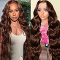 13x4 Lace Front Wig — Chocolate Brown Body Wave, 150% Density