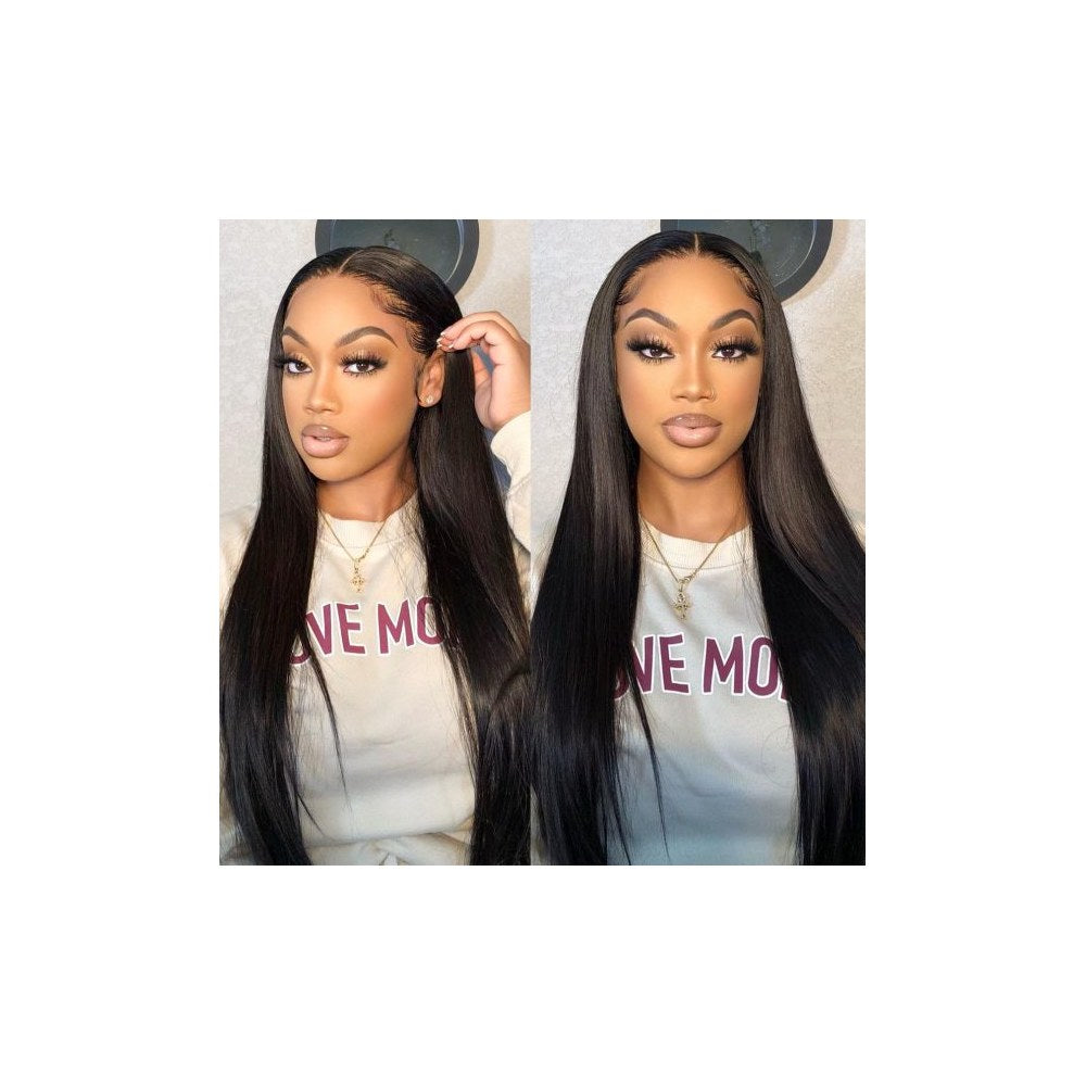 4x4 Lace Human Hair Wig Natural Color, Straight Texture, Density