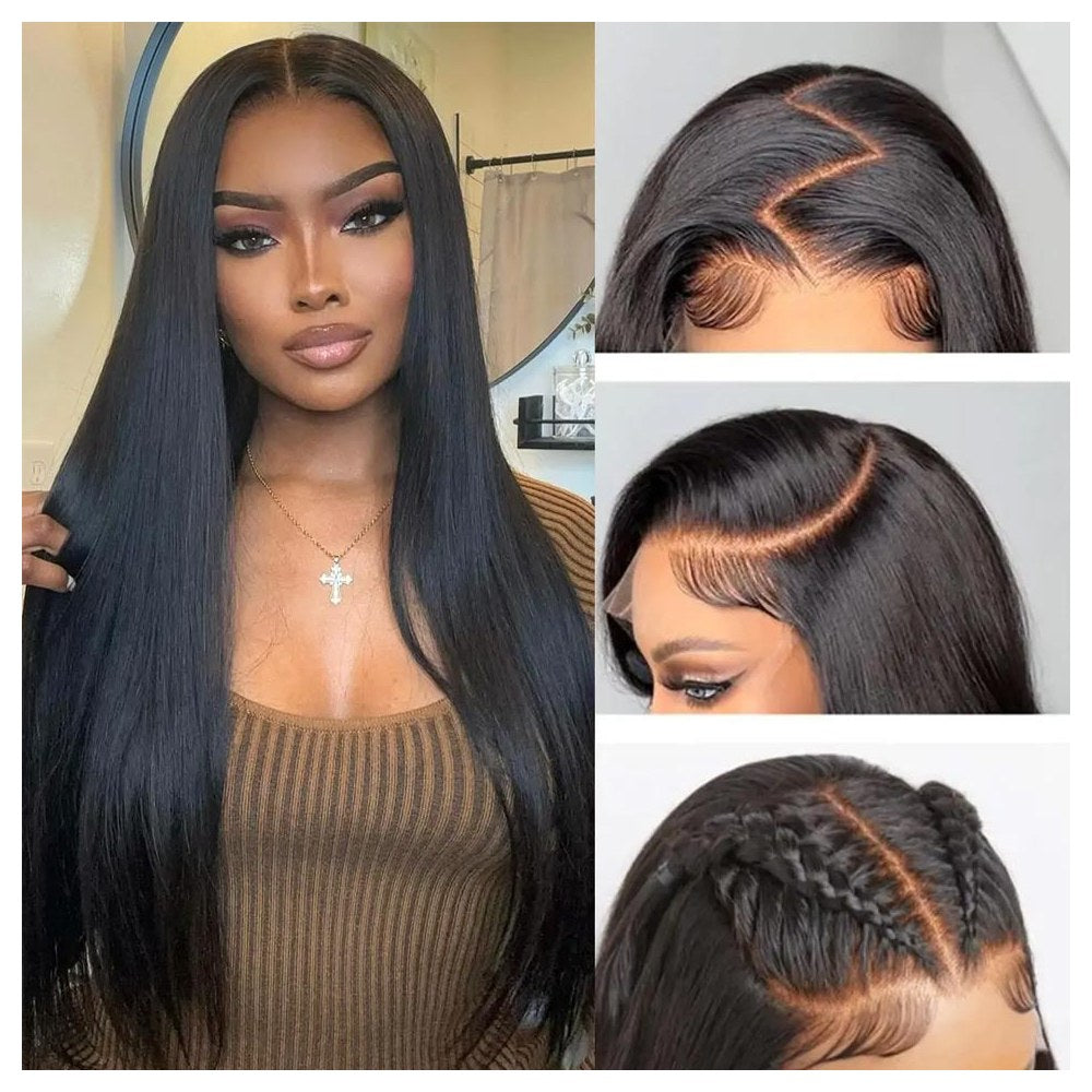 4x4 Lace Human Hair Wig Natural Color, Straight Texture, Density