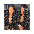 13x4 Front Lace Loose Human Hair Wig Natural Color Density — product photo
