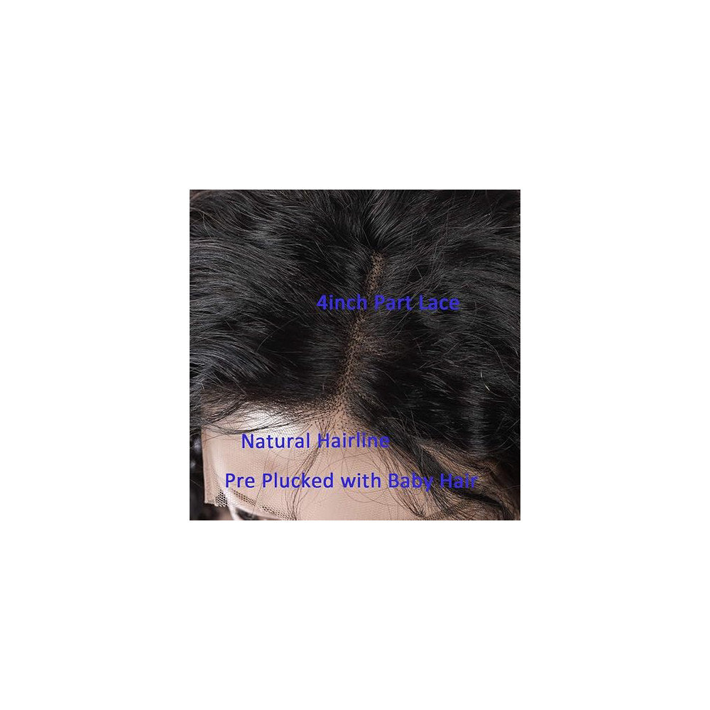 13x4 Front Lace Loose Human Hair Wig Natural Color Density — product photo