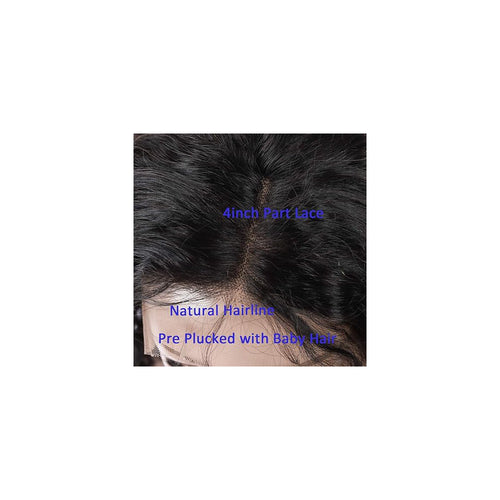 13x4 Front Lace Loose Human Hair Wig Natural Color Density — product photo