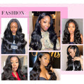 V-Part Human Hair Wig Body Wave, Natural Color, Density — product photo