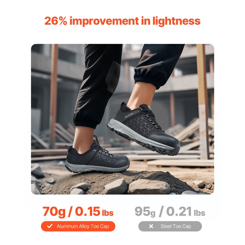 Steel Toe Shoes For Men US Size 11 Wide Athletic Work Shoe Sneakers — view 2