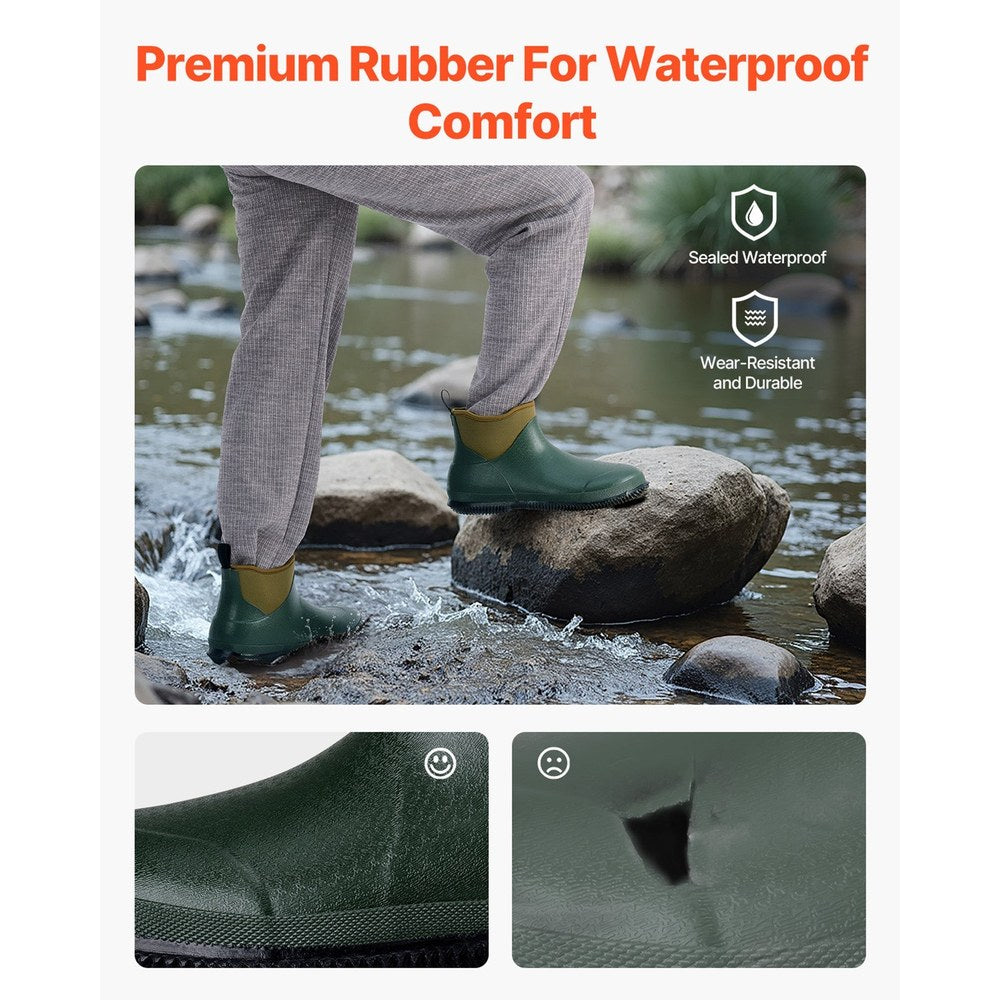 Women's Deck Boots, Waterproof Fishing Rain Boots, Anti-Slip Ankle
