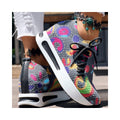 Women's Random Print Side Lace-Up Elastic Sport Shoes, Comfortable